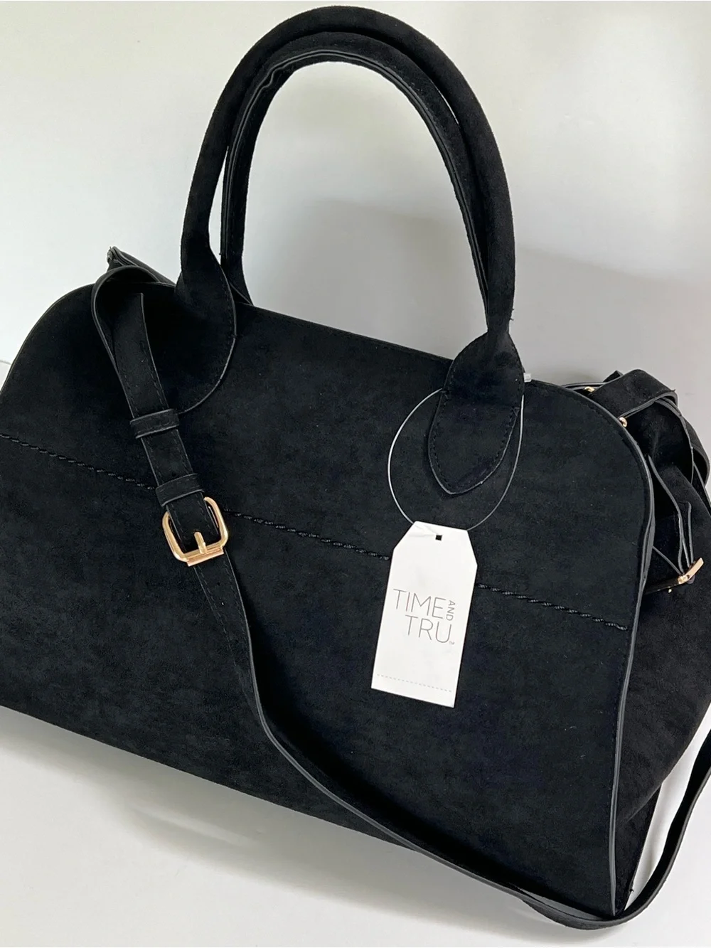 Time and Tru Sage Margaux Style Black Satchel Bag NWT